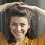 Woman Wearing Yellow Button-up Long-sleeved Dress Shirt